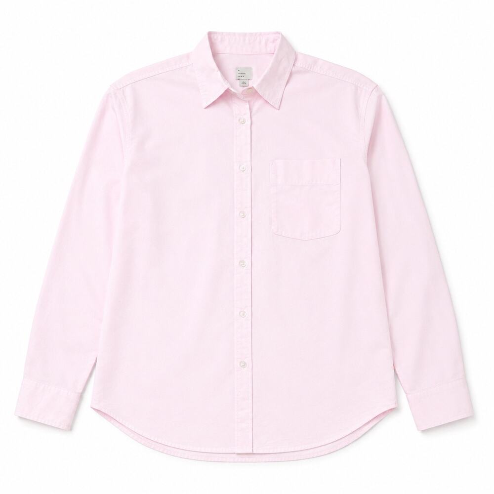A New Day Men’s Pink Button Down Cotton Shirt Long Sleeve Pocket COLOR RAN